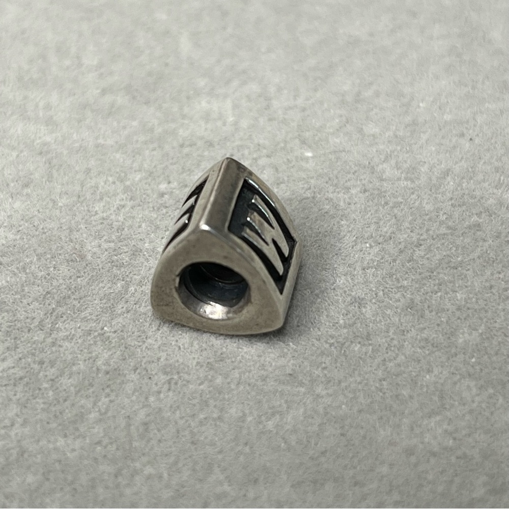 Pandora Letter W Block Triangle Charm Initial Alphabet Sterling Silver 925 ALE - Picture 3 of 3